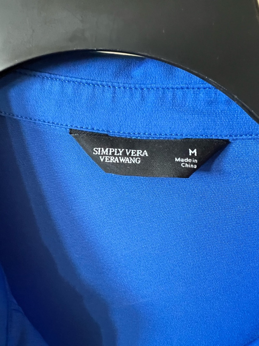 Blue Ruched Button-Front Top - Picture 3 of 4